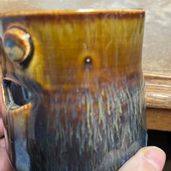 VTG Handmade Glossy Face Art Pottery Ceramic Candle Holder, Nick Knacks, etc 4" - Picture 12 of 12